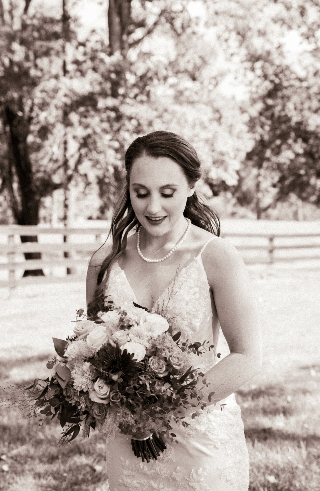 bridal portrait with floral