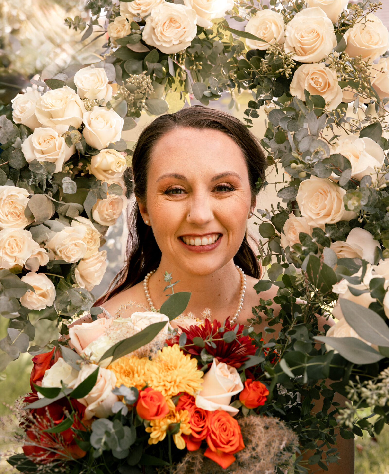 bridal portrait with floral