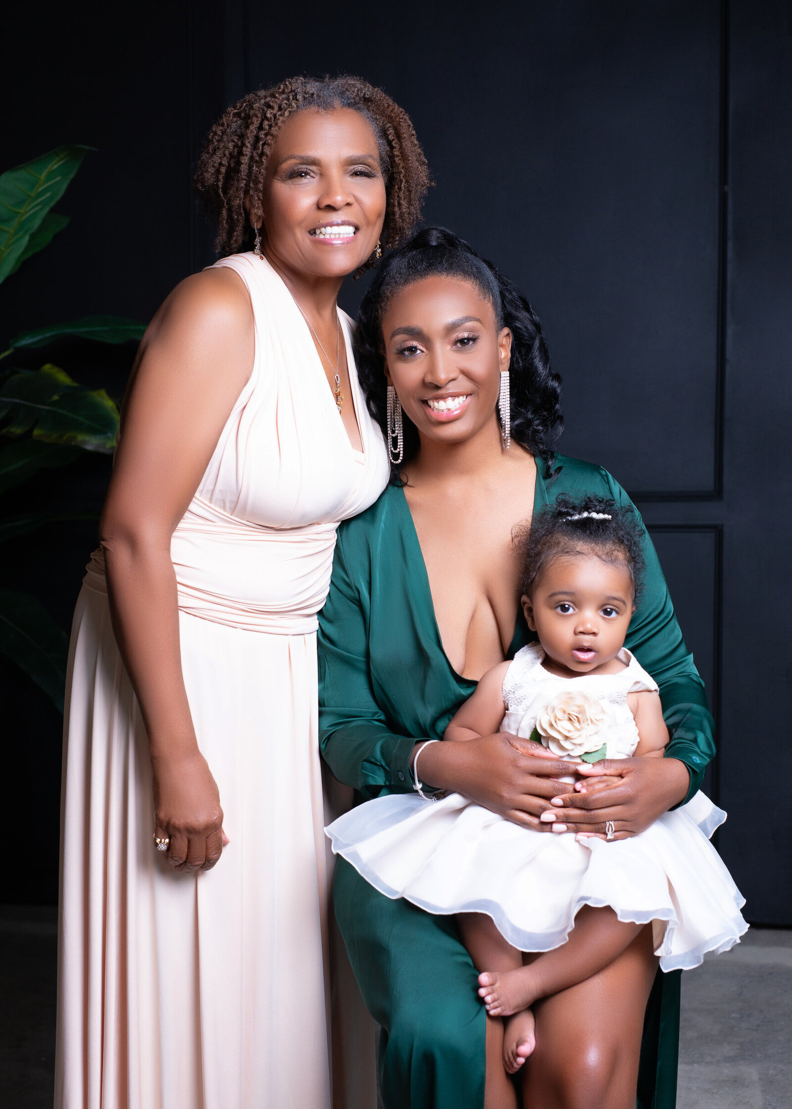 Mom is the bridge between generations. Mom, Baby and grandma. 