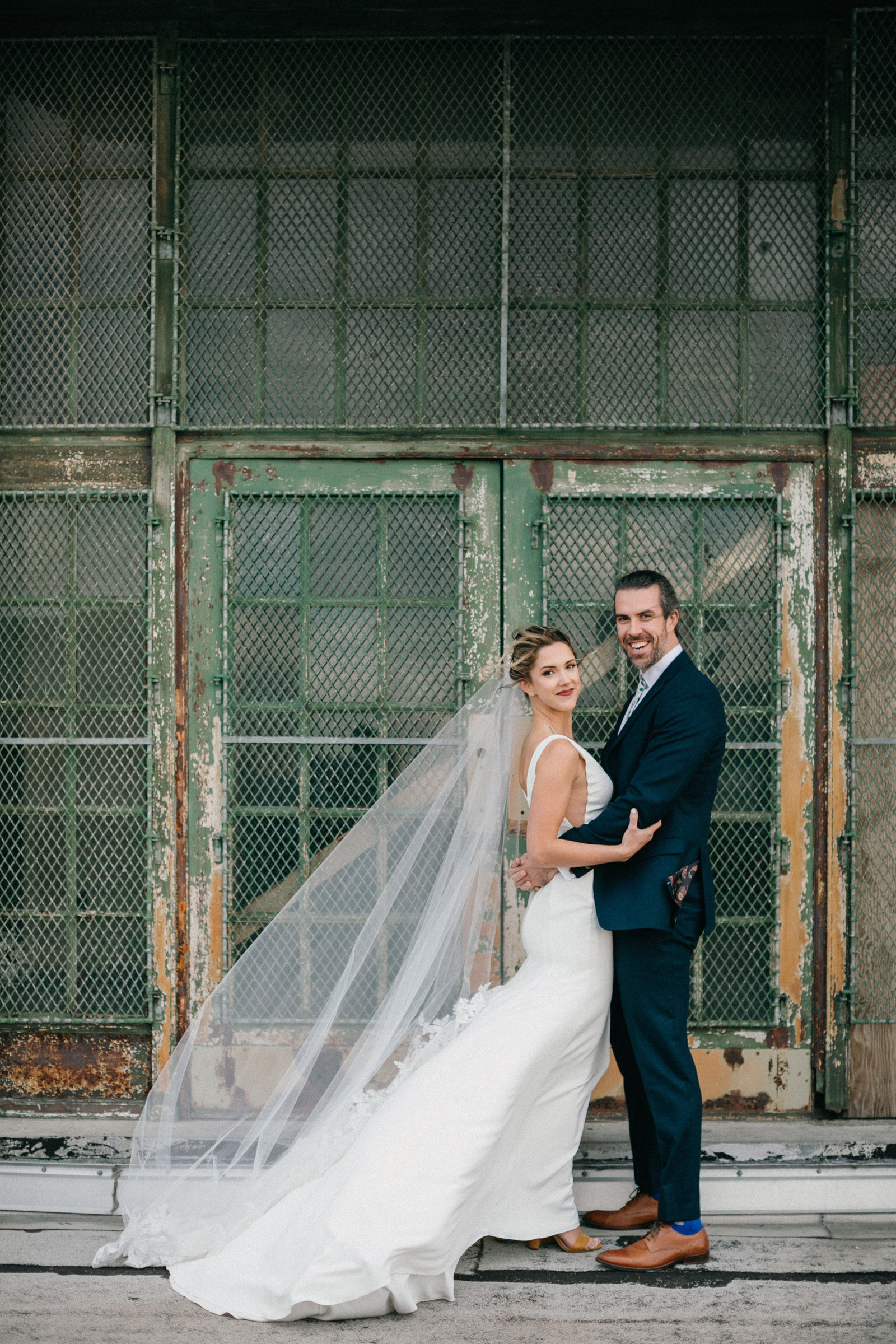 Bride and groom photographed on Bok's rooftop of this upcoming unique wedding venue in South Philadelphia.