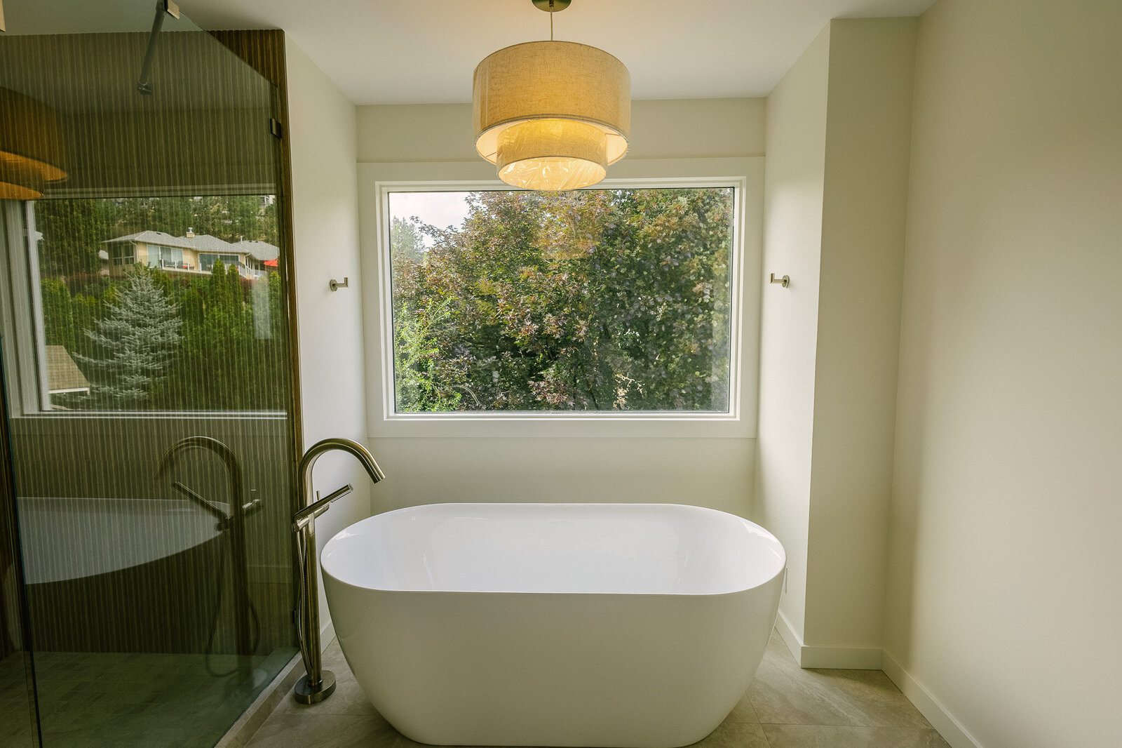 Livingston Custom Homes Bathroom Renovation Tub Picture Window