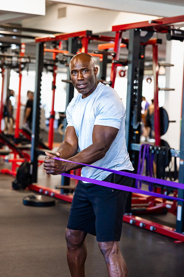 Terrell Davis of the Denver Broncos does a workout at Kula Sports Performance.