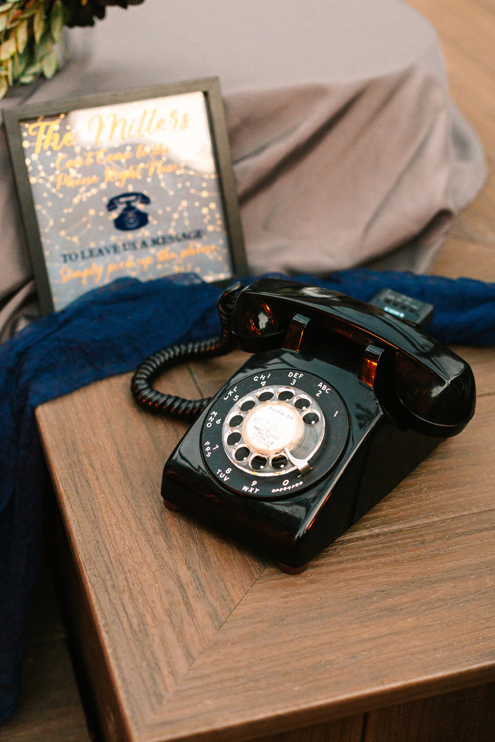 Telephone guestbook.