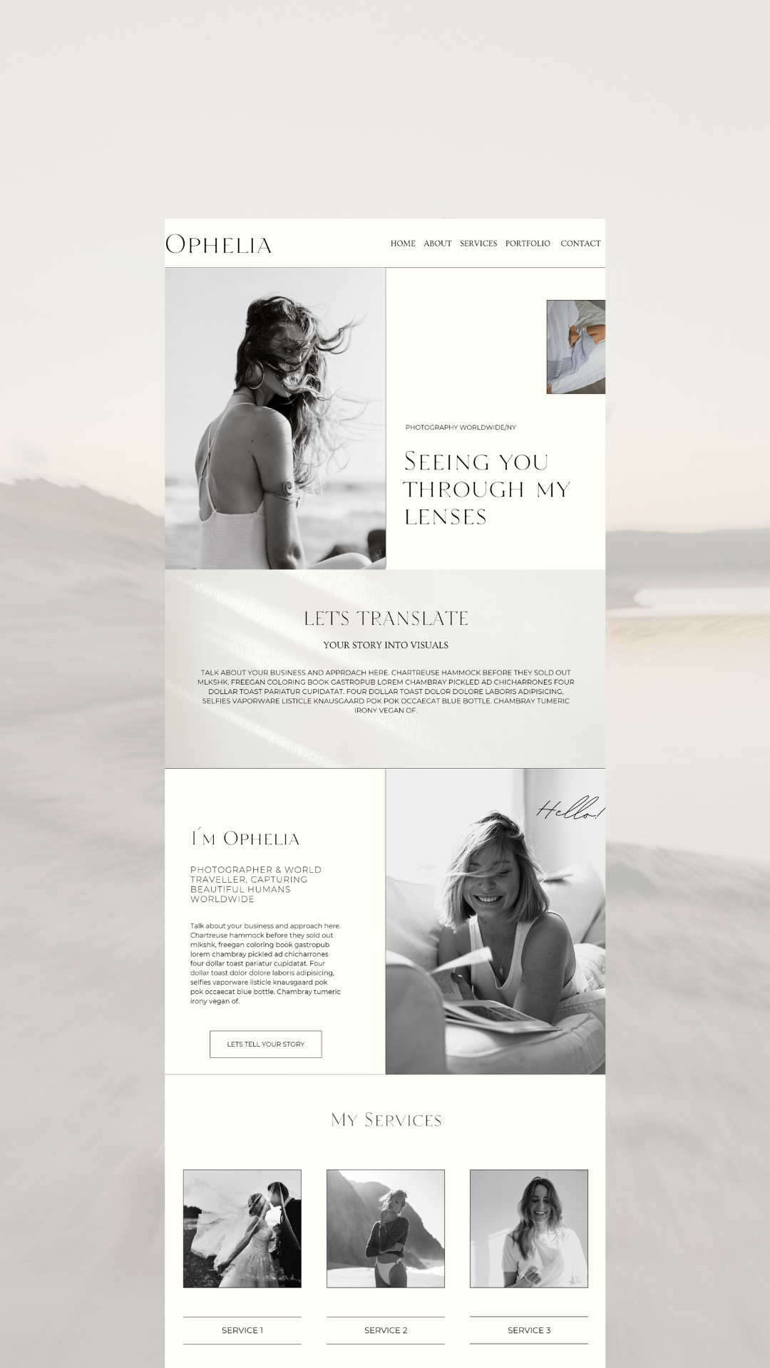 aesthetic design showit website templates for service providers