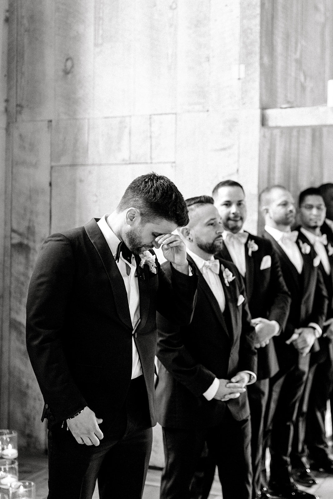 Groom Crying at Elegant WeddingCeremony in Union Hill, California