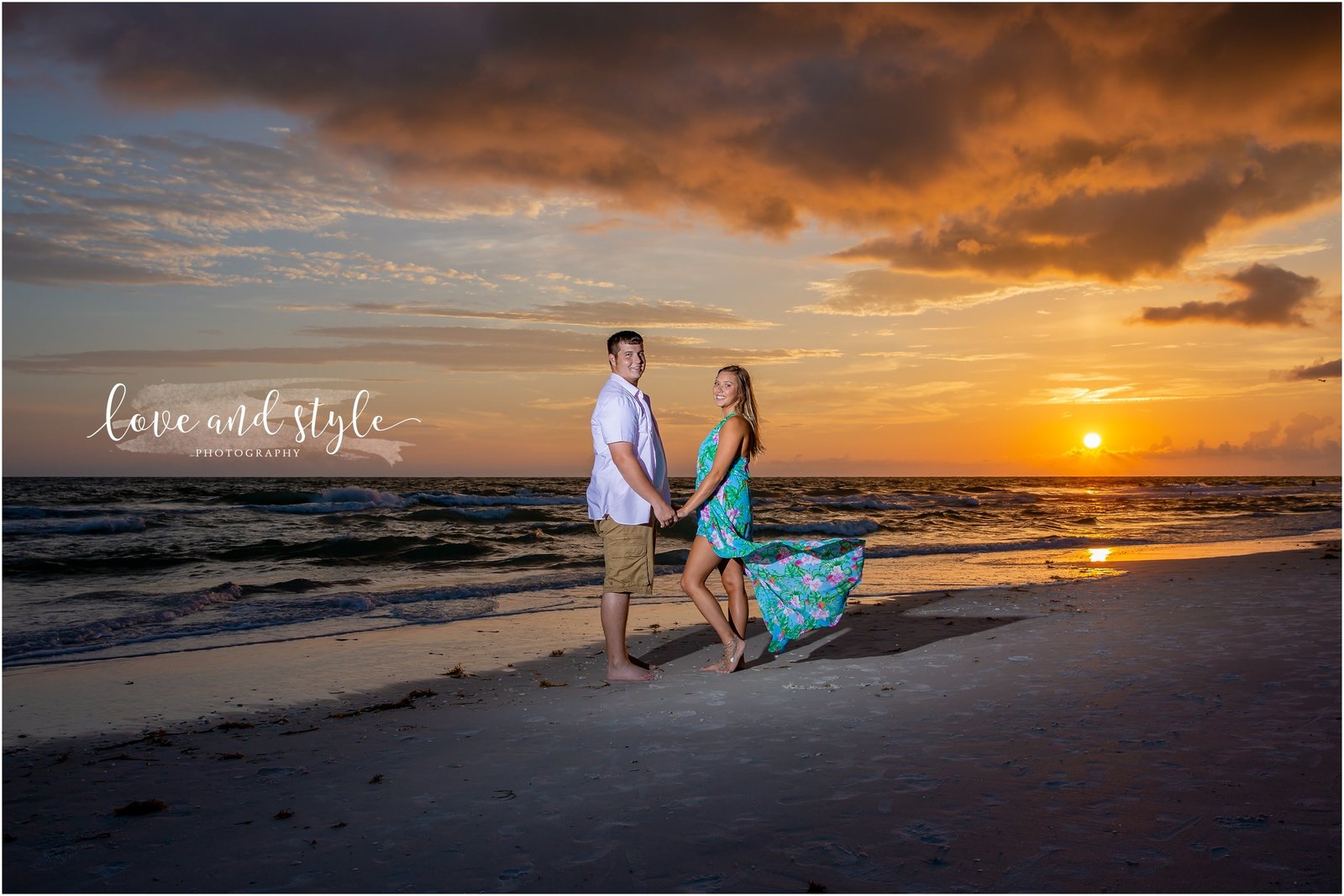 Engagement Photography at Bradenton  Beach during sunset