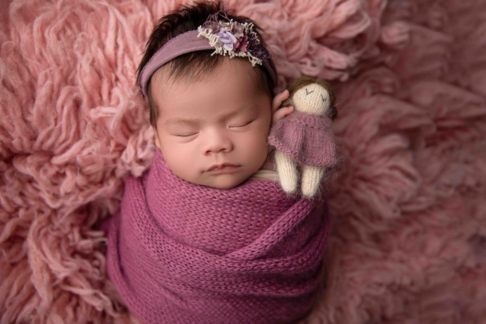 baby girl in mauve newbon pictures Phoenix Arizona