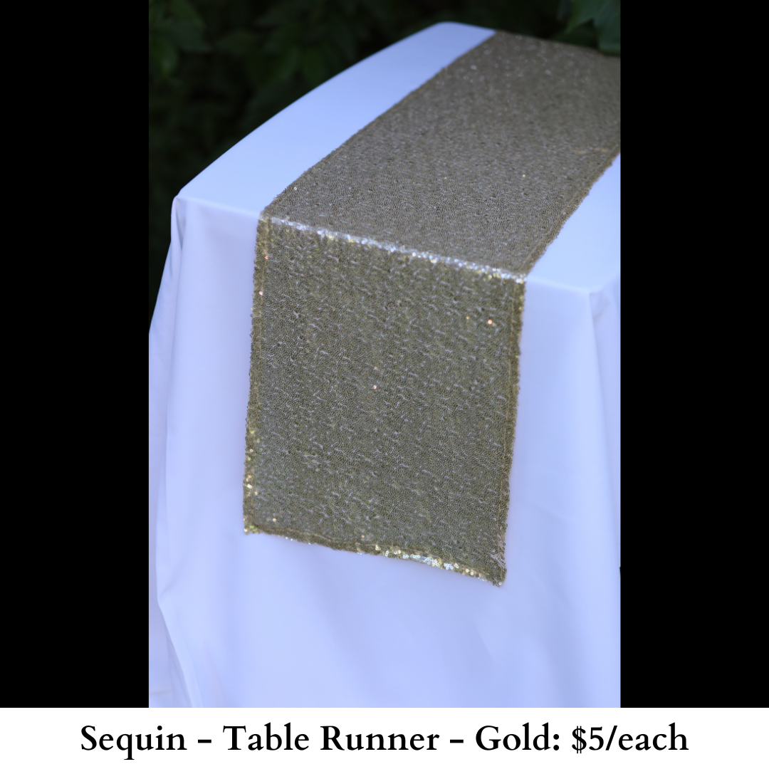 Sequin-Table Runner-Gold-175