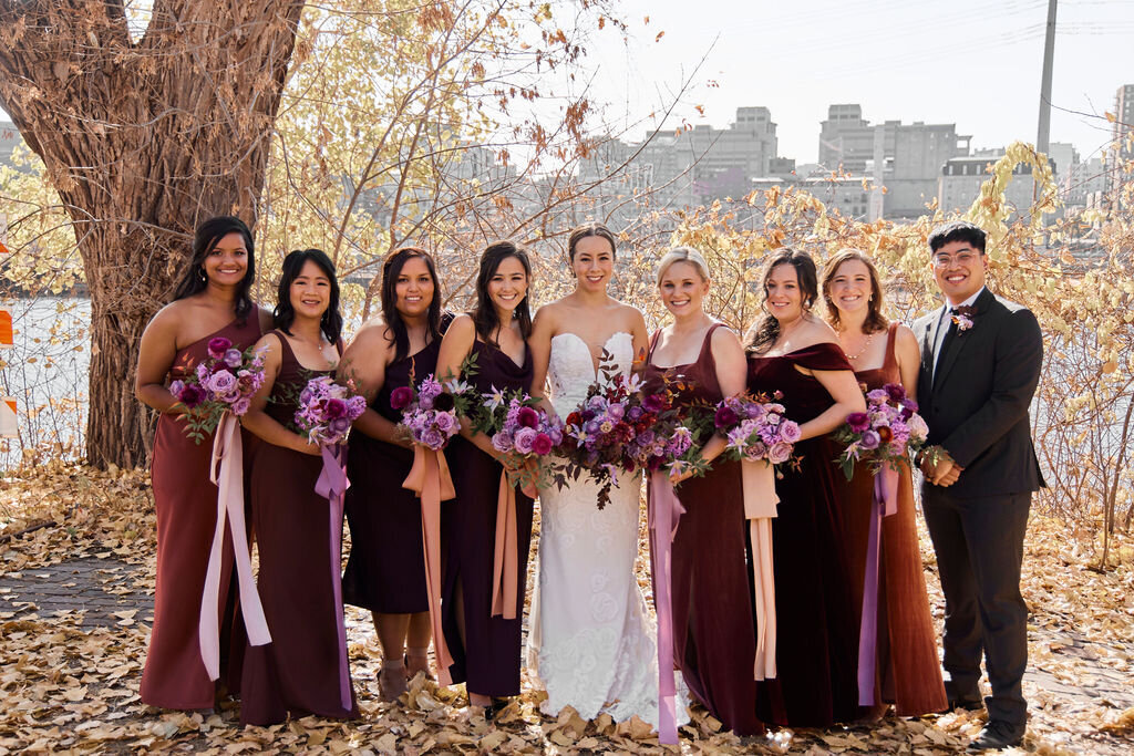bridesmaids-purple-maroon-mauve