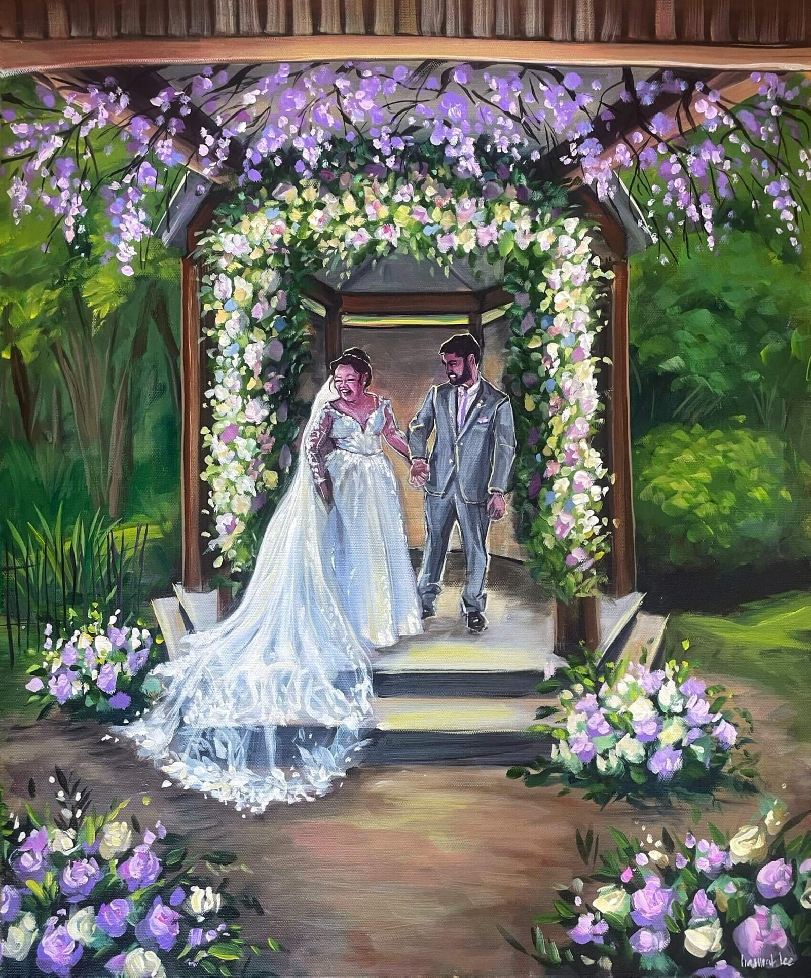 Live Wedding Painting ceremony at Scotland Rungolf Club