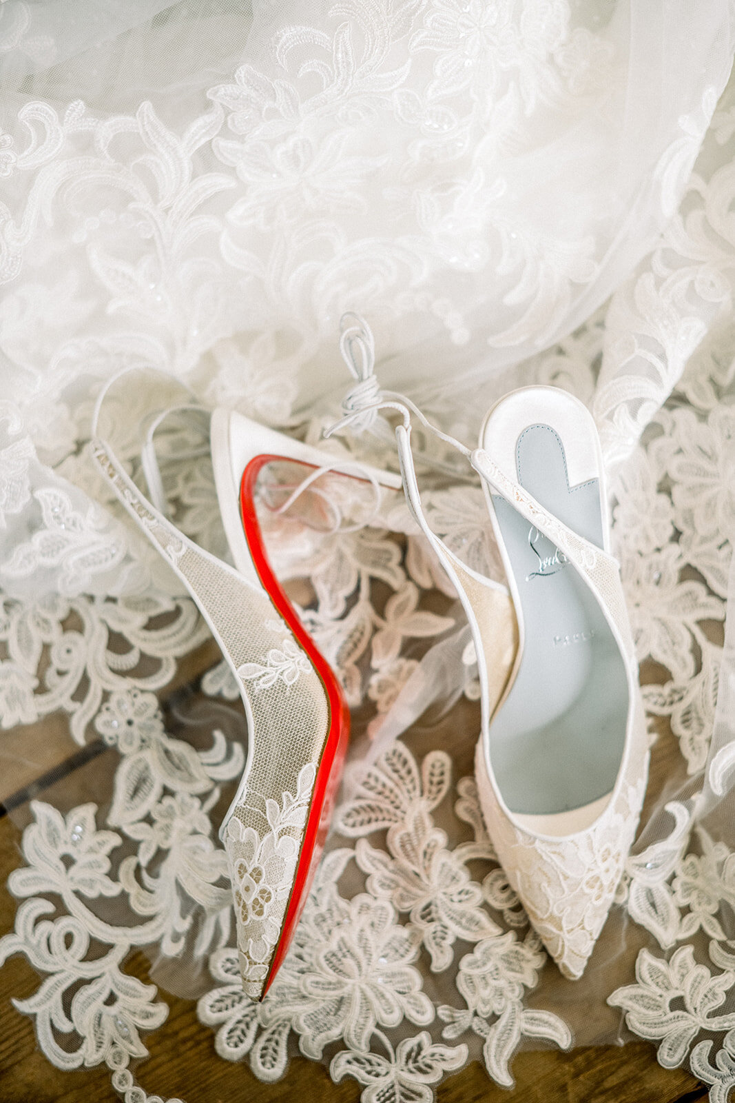 Louboutin Bridal Heels at Union Hill Wedding, California