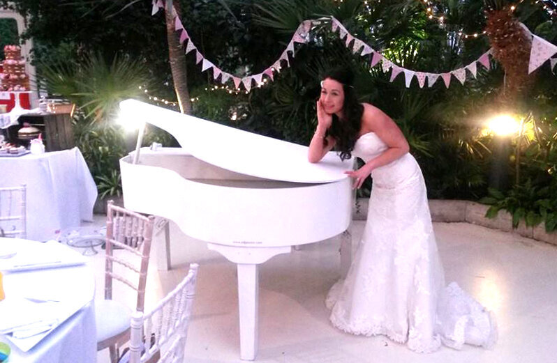 wedding pianist white baby grand piano sefton park palm house