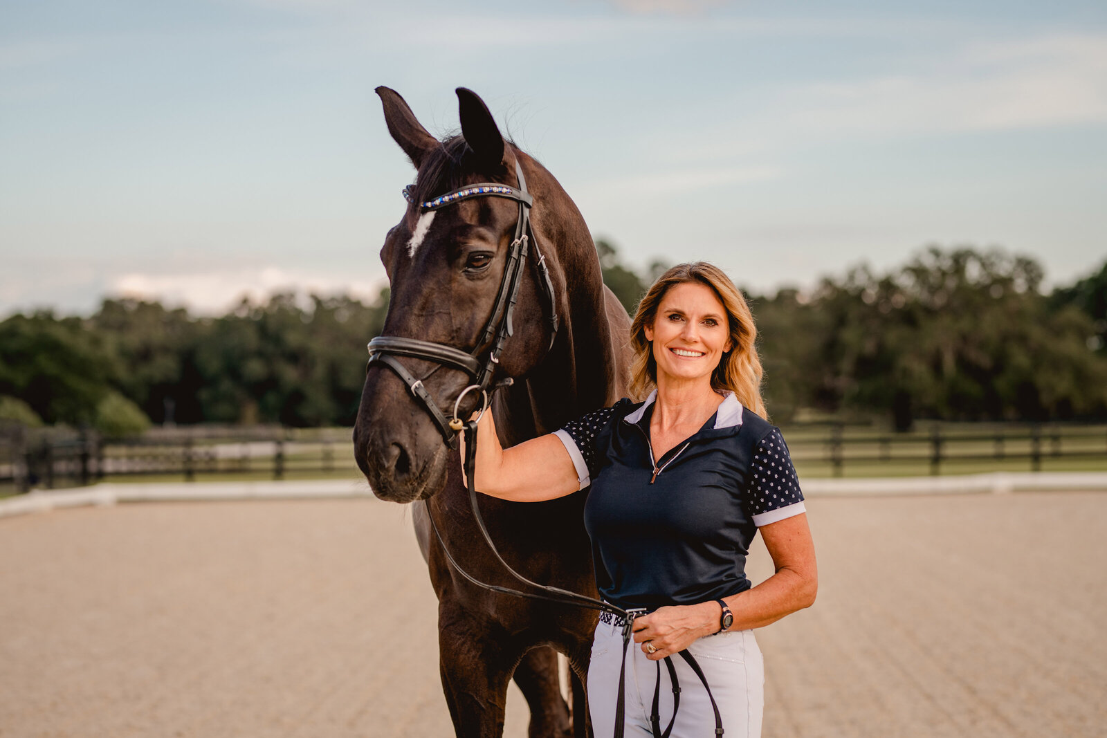 Dressage horse and rider portraits taken by Ocala horse photographer.