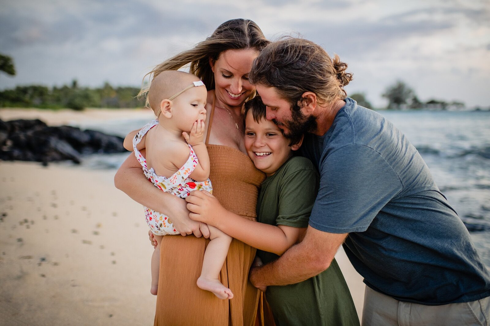 big island family on the beach