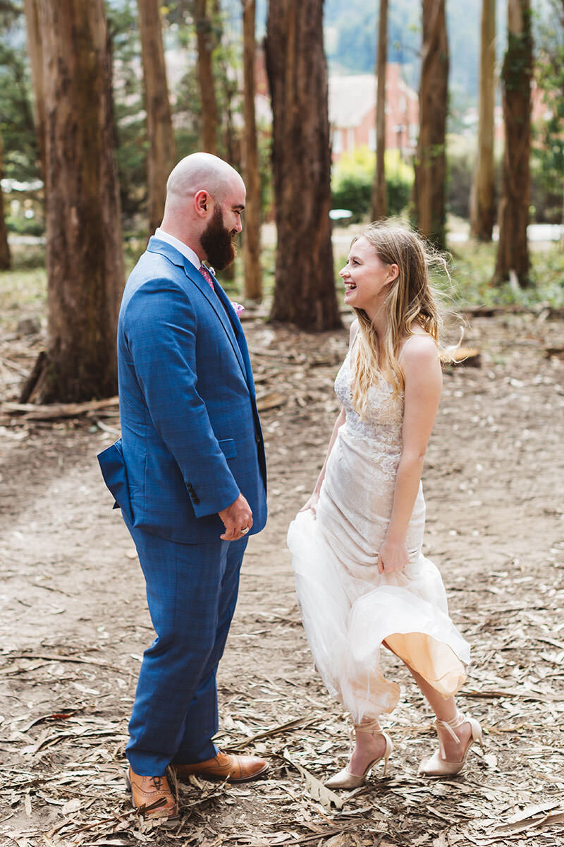 First Look on Wedding Day by Zoe Larkin Photography