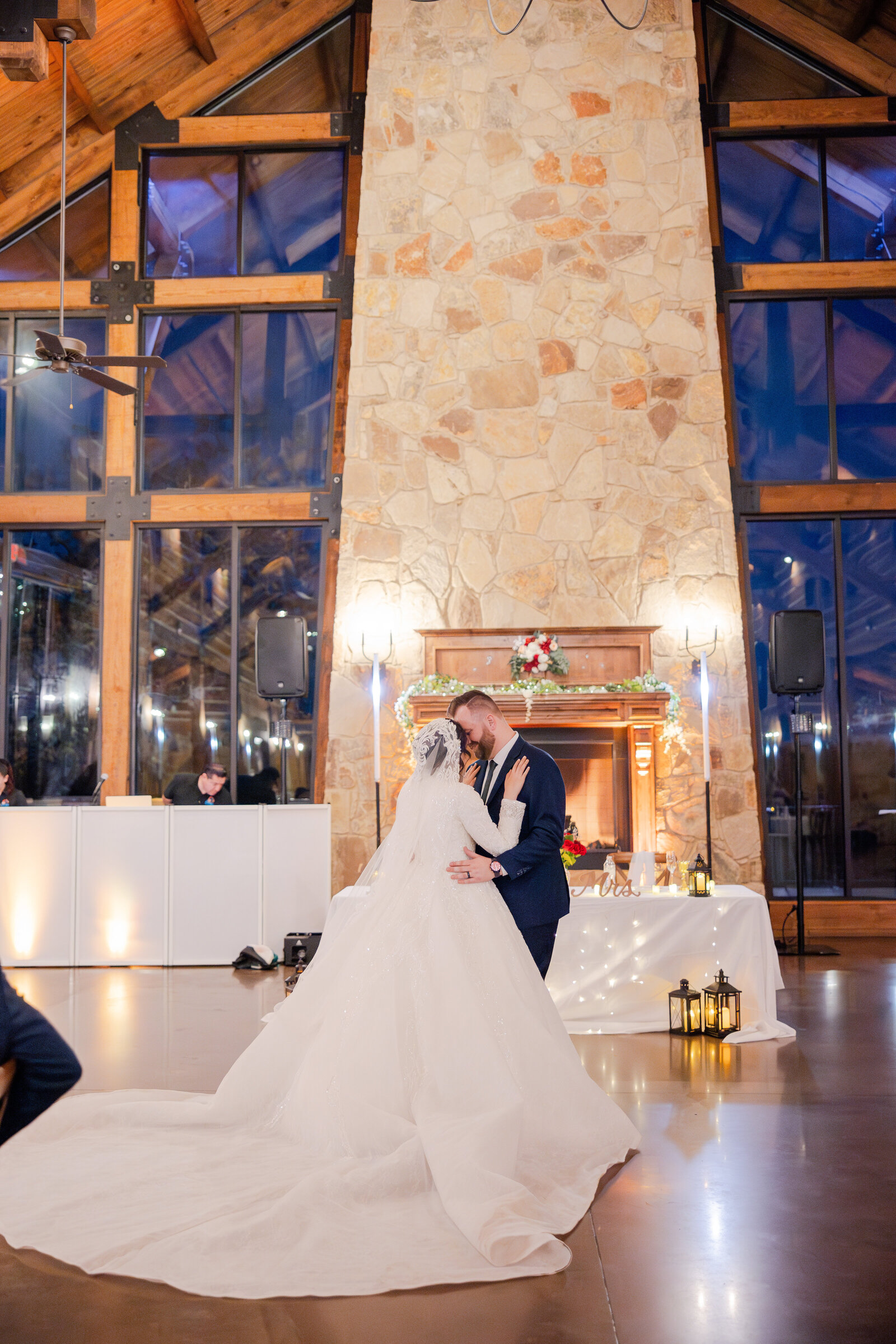 Intimate couple dance at the wedding reception