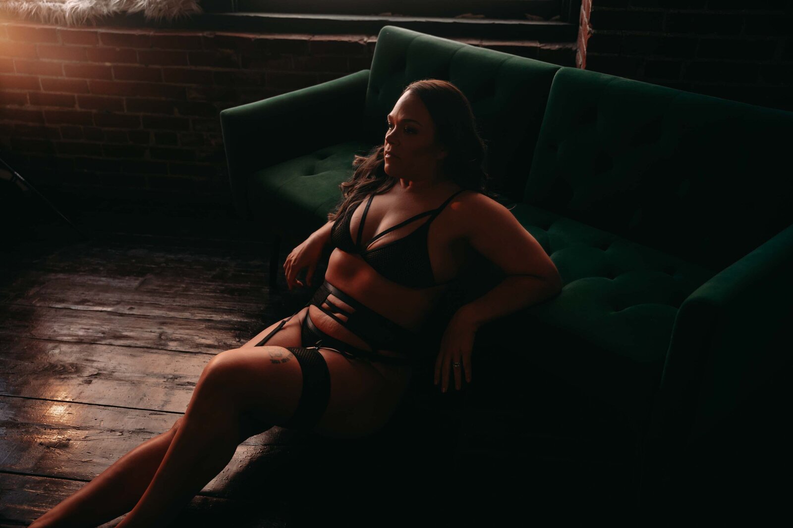 Empowering boudoir portrait of a woman in Kansas City studio