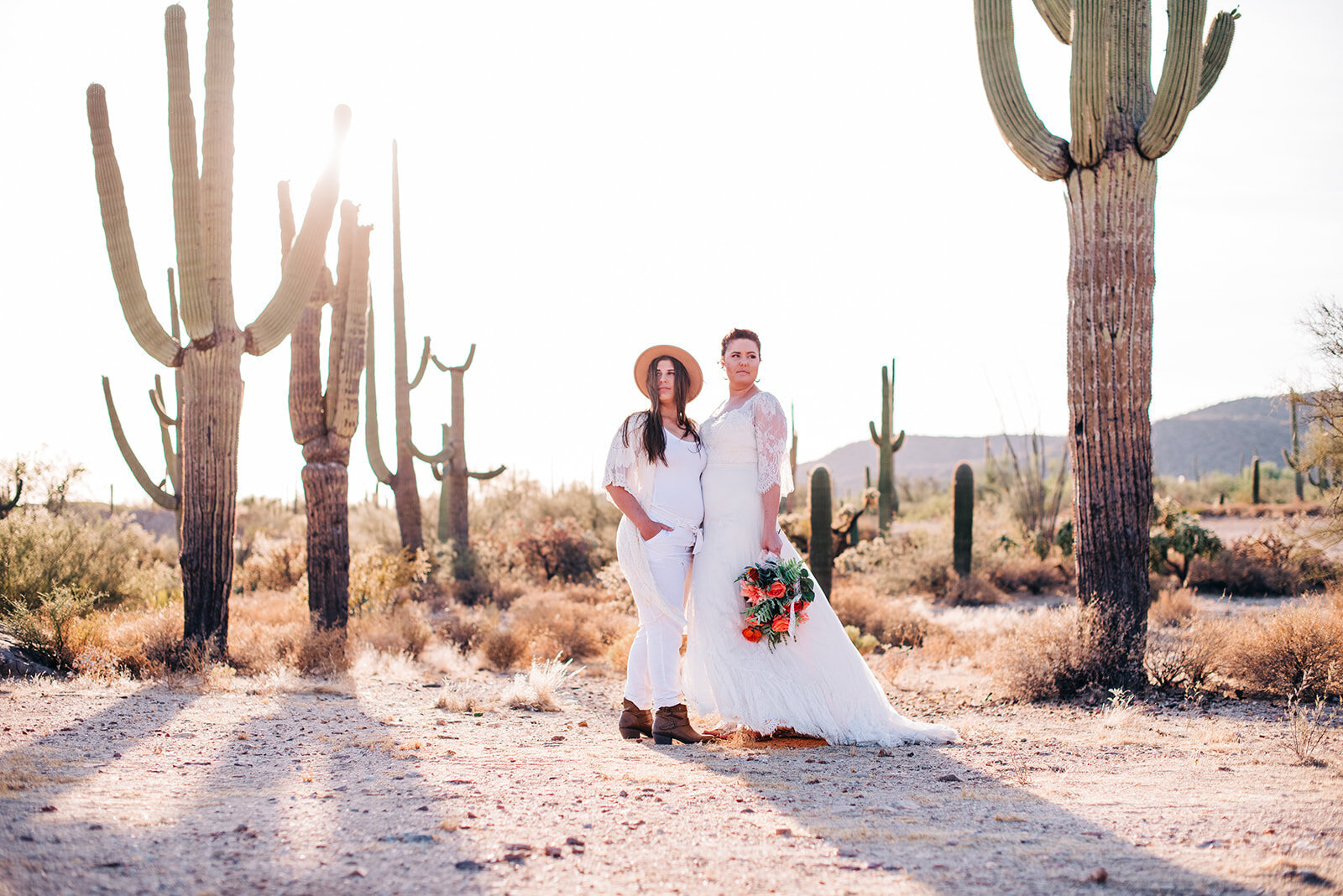 Tucson, Arizona Desert Wedding, Two Brides