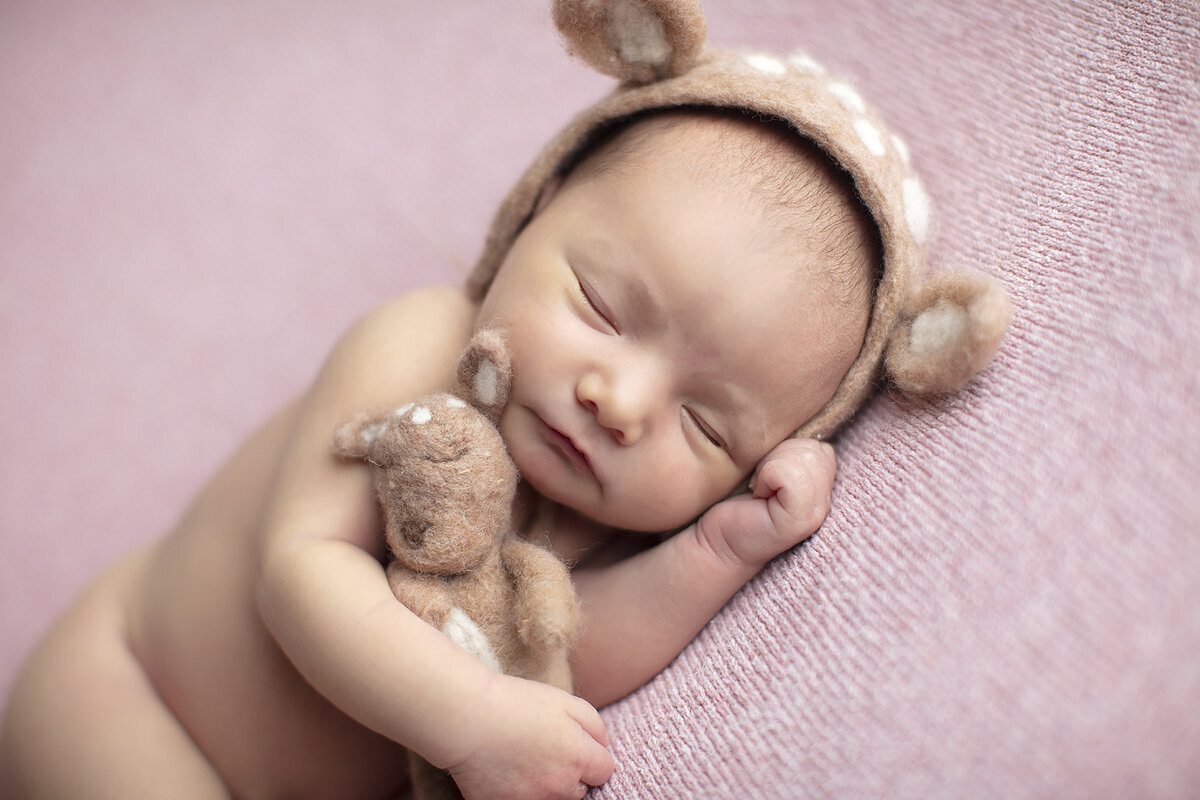 Close up of newborn face.