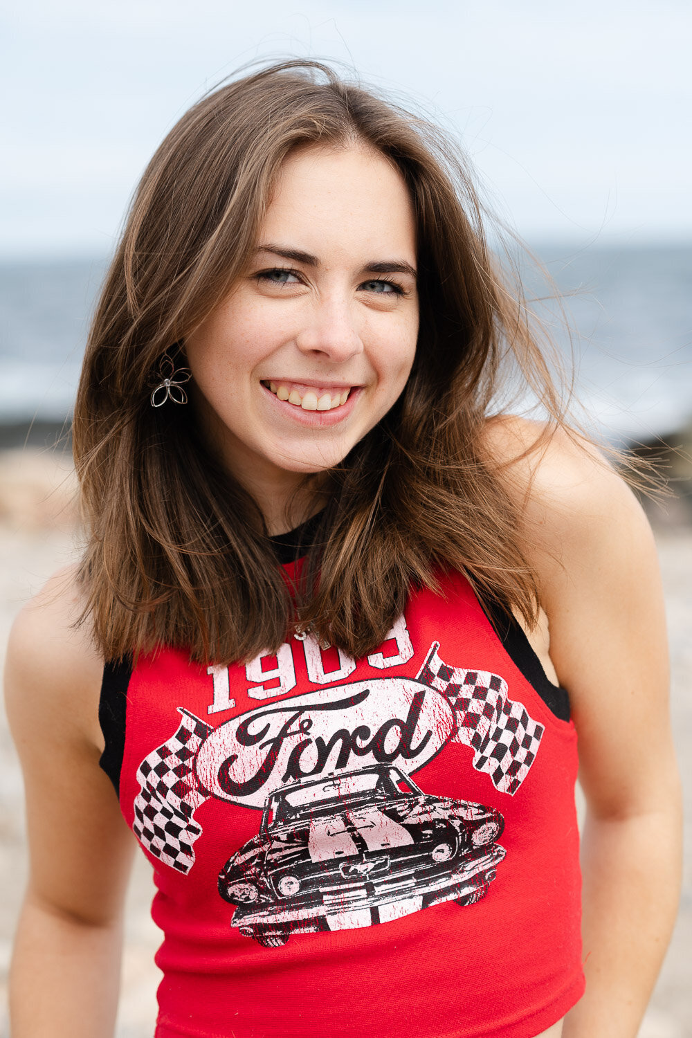 senior girl at beach