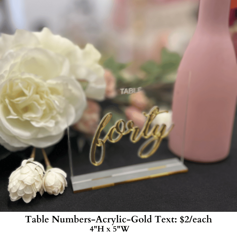 Table Numbers-Acrylic-Gold Text-876