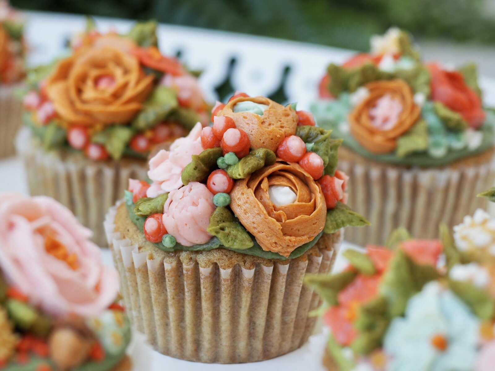 Floral buttercream cupcakes