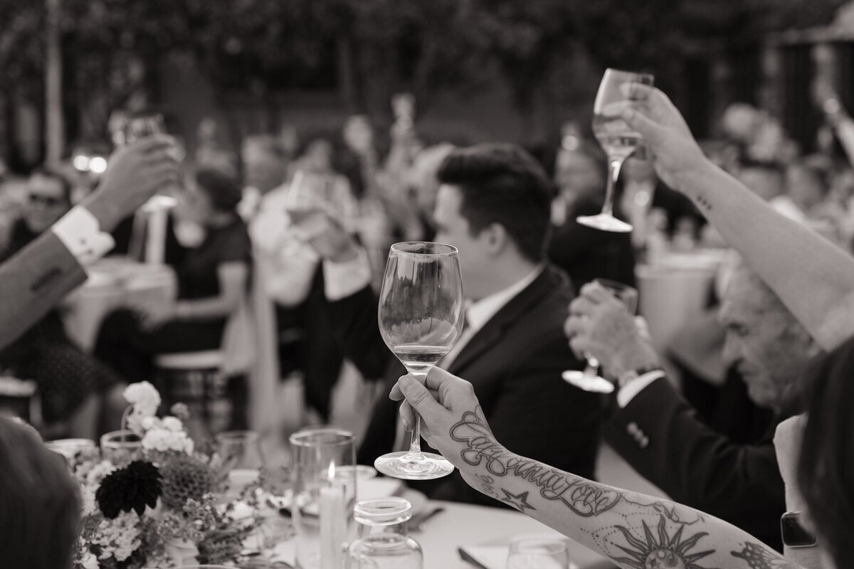 Toast at wedding by elopement photographer washington