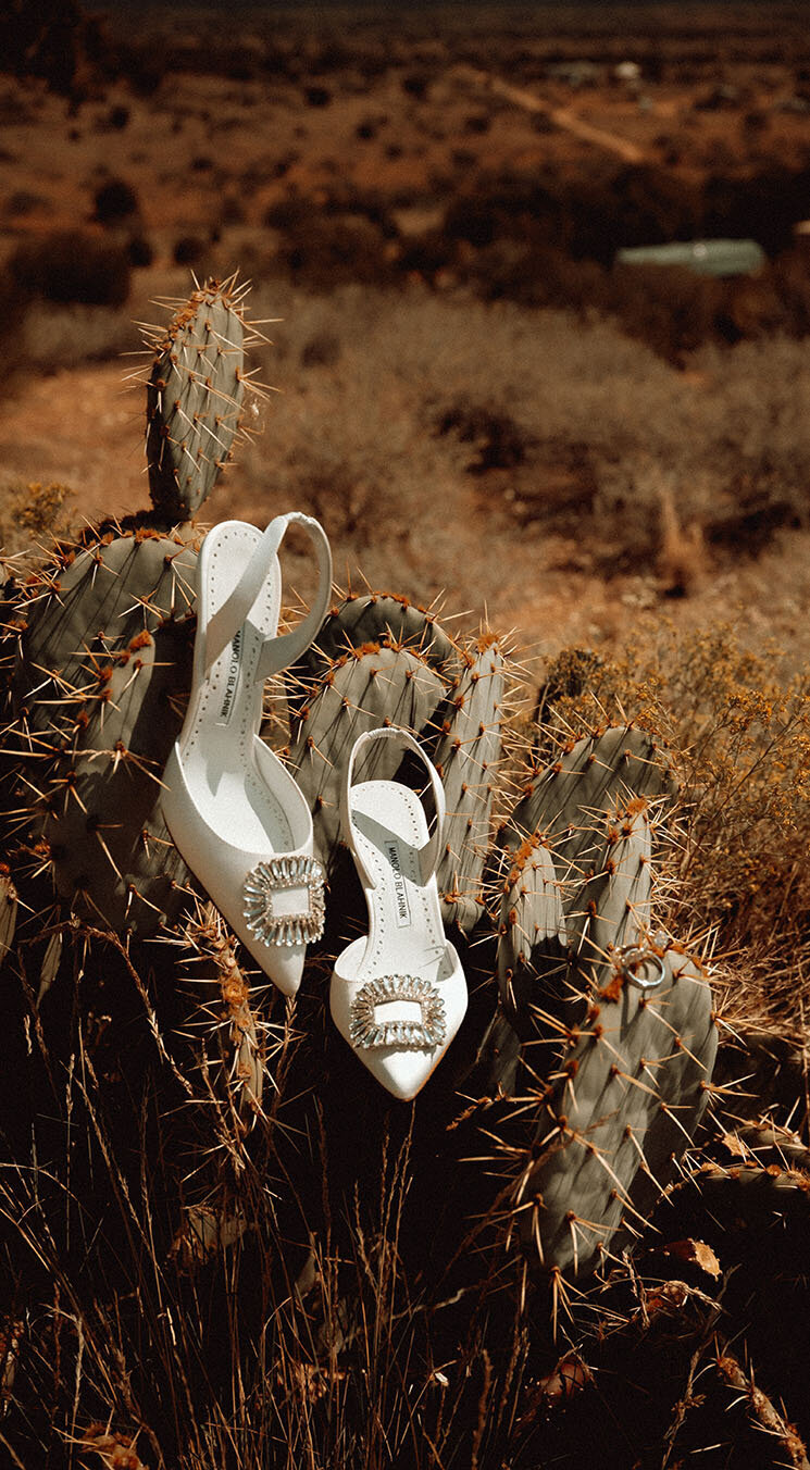 Shoes in cactus in Sedona Wedding