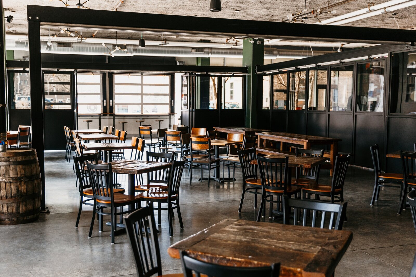 Brewery Event Space Minneapolis Loring Park Taproom Takeover with Patio and Open Air Garage Doors