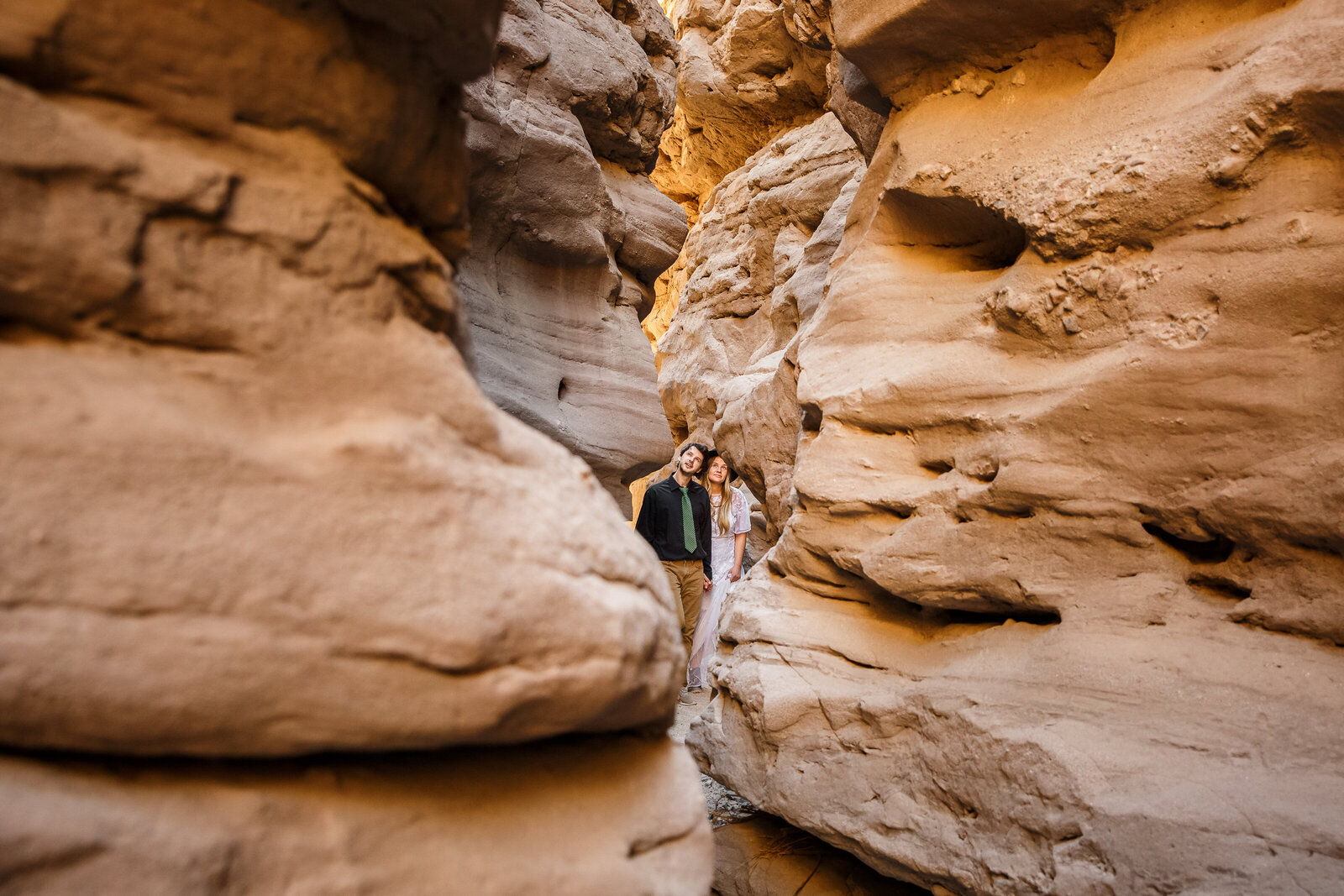 This couple eloped in a California slot canyon near Palm Springs.