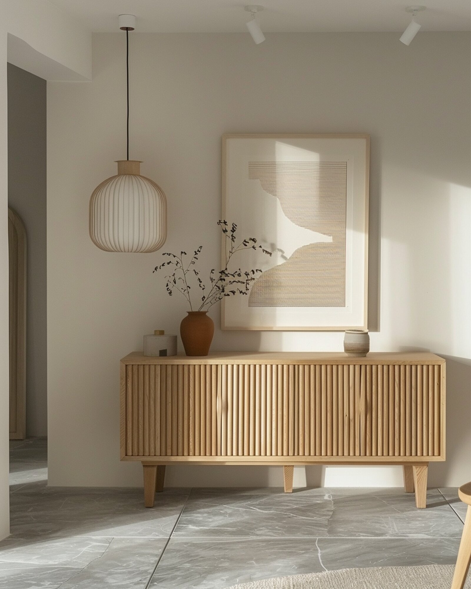 sideboard-is-made-oak-wood-with-slatted-doors