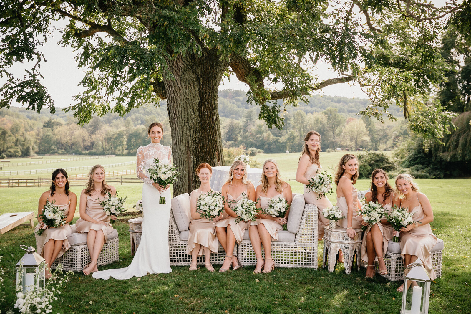 Bridal party portrait at a Philadelphia wedding venue, captured by a Philly wedding photographer.