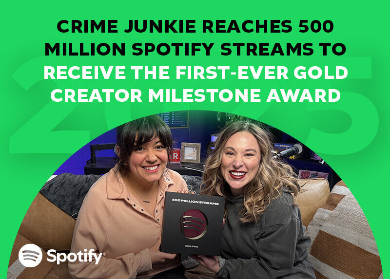 Crime Junkie Spotify Creator Milestone Award 500 Million Streams