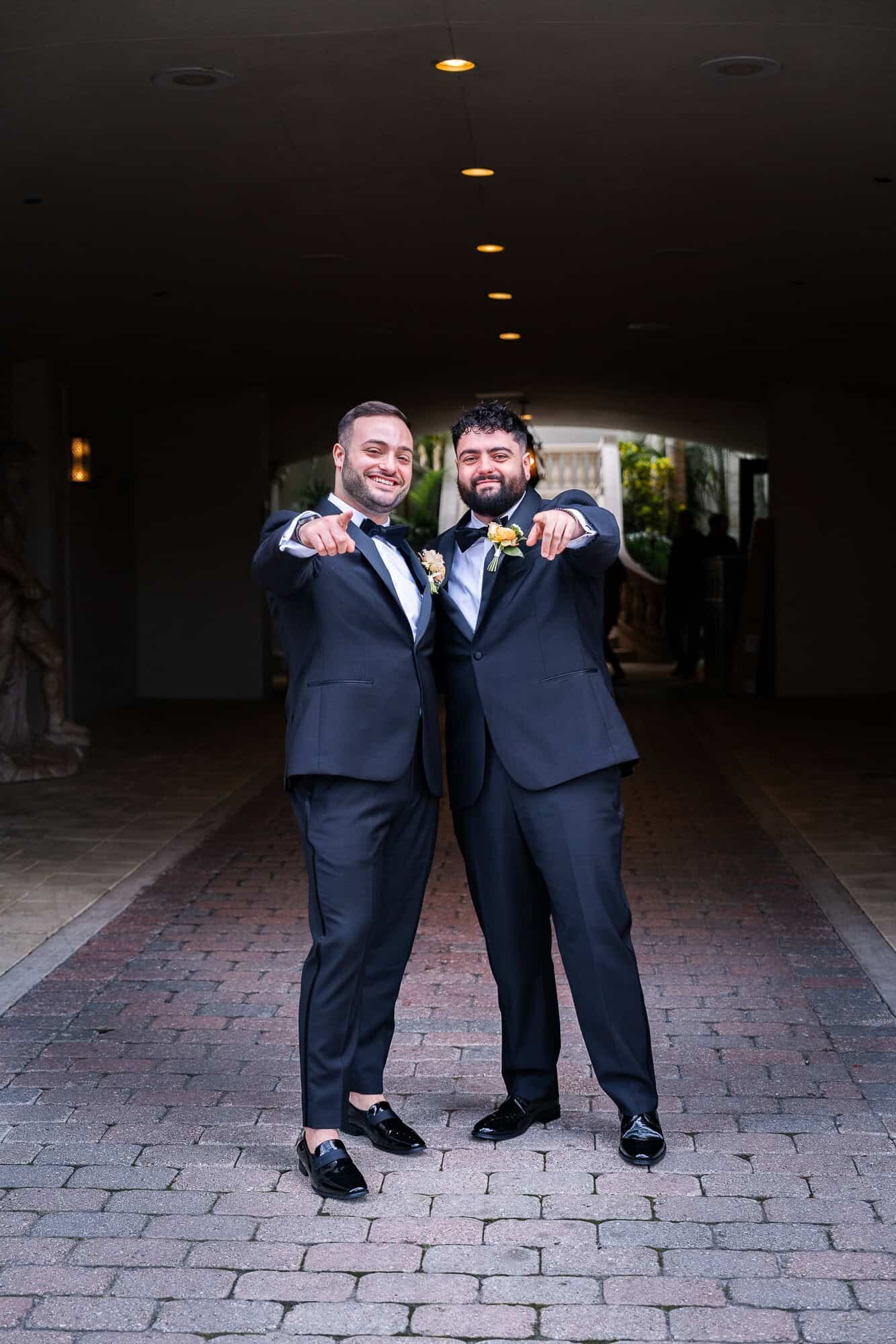 groom and groomsmen candid photos at jewish wedding at Casa Monica in St Augustine wedding Venue