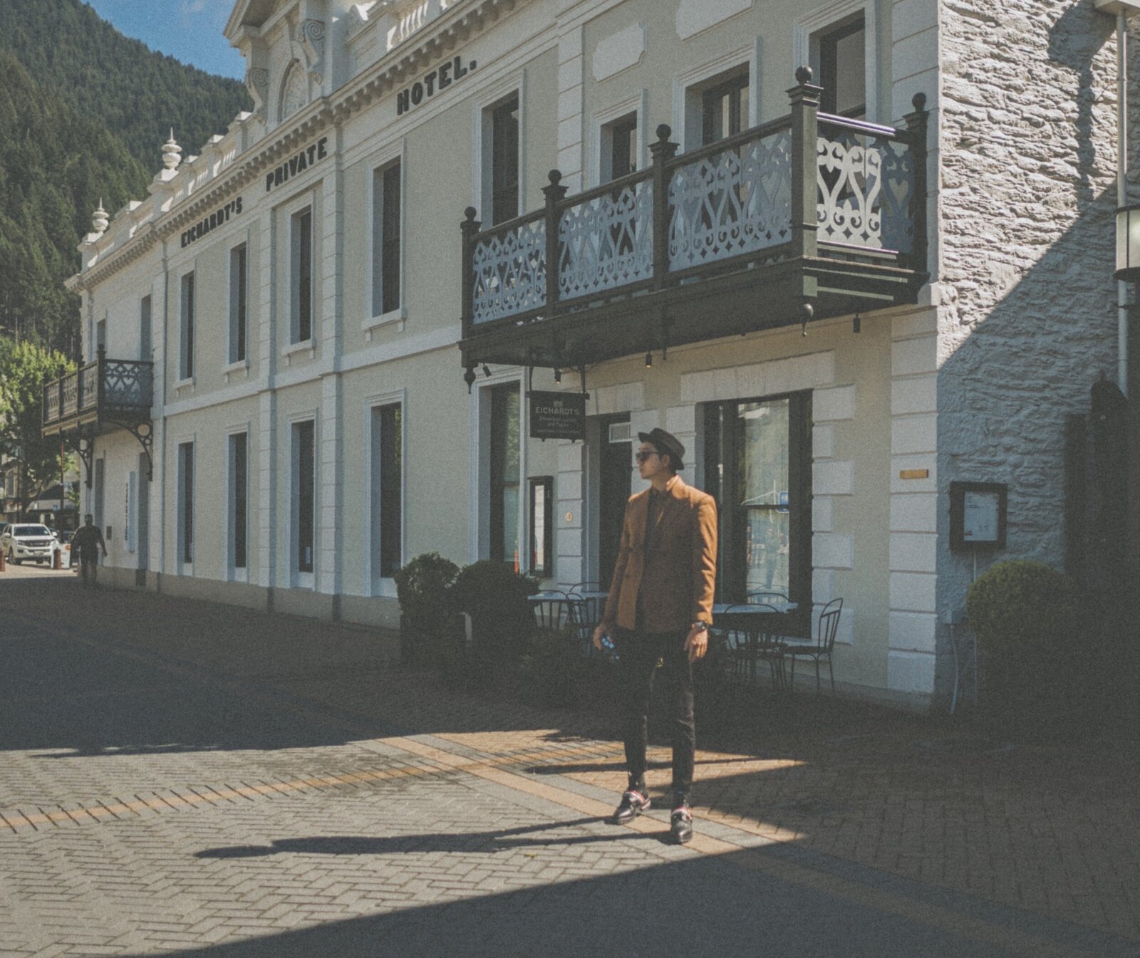 Prescott of 3N7LOVE photographed on the street in downtown Queenstown.