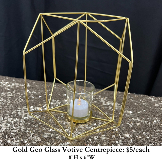 Gold Geo Glass Votive Centrepiece-932
