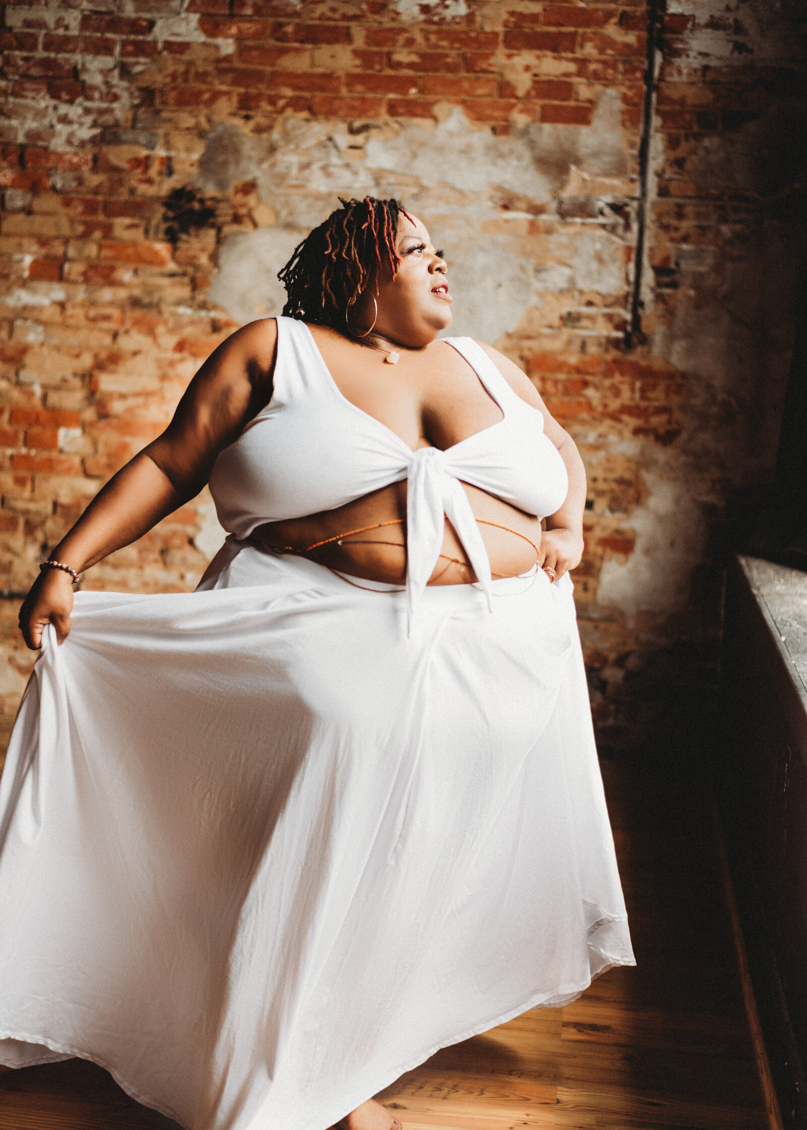 beautiful plus size woman boudoir