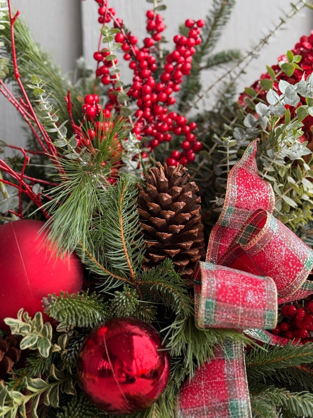 Noblesville Real Christmas Wreath - Sweet Peas Flower Farm 14