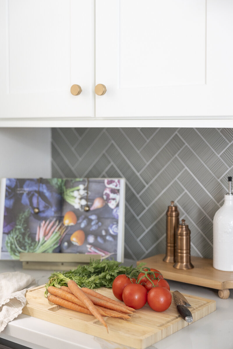 dewine design interiors belle isle project kitchen with veggies on cutting board