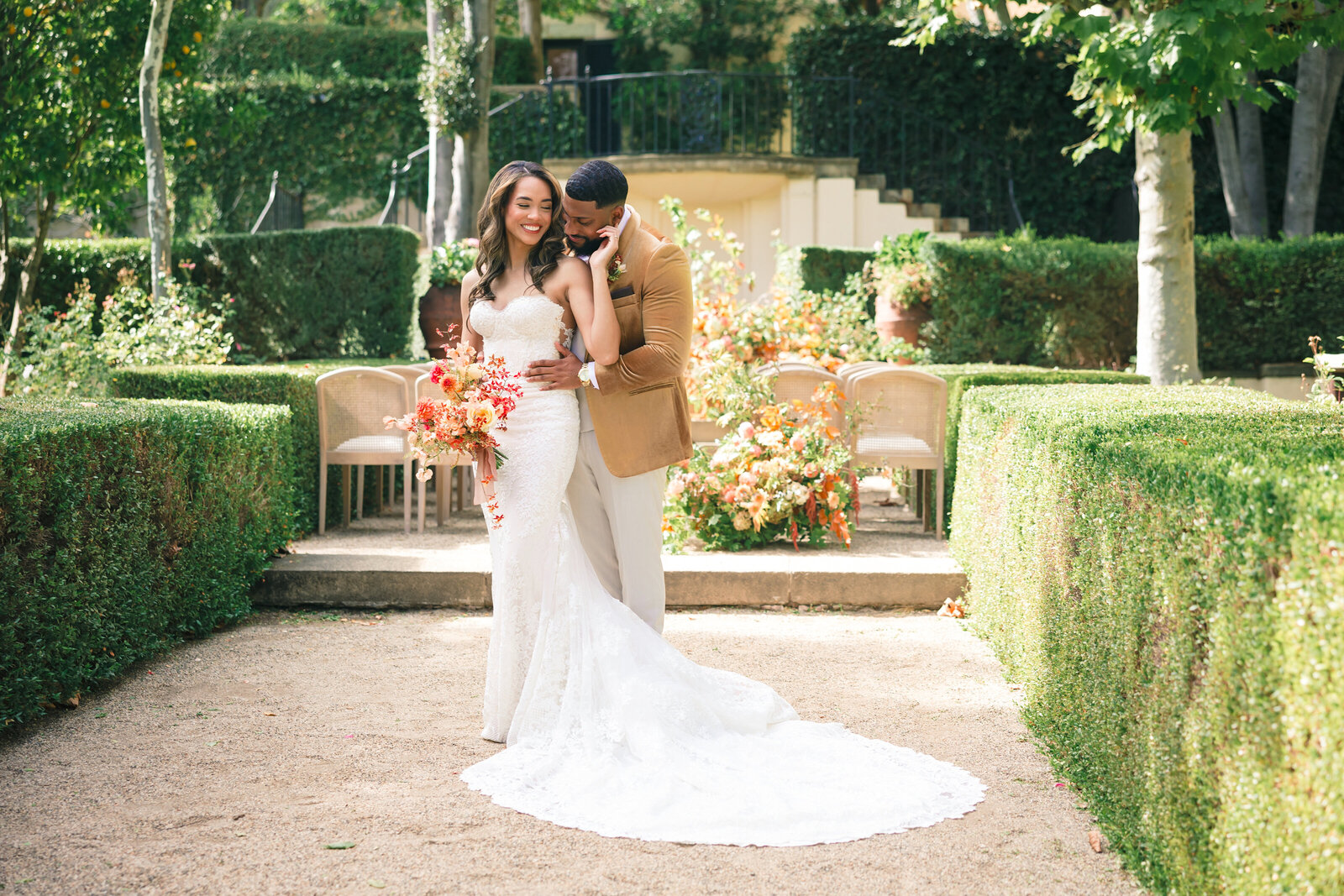 Bride and Groom at Stone Pine Estates in Carmel