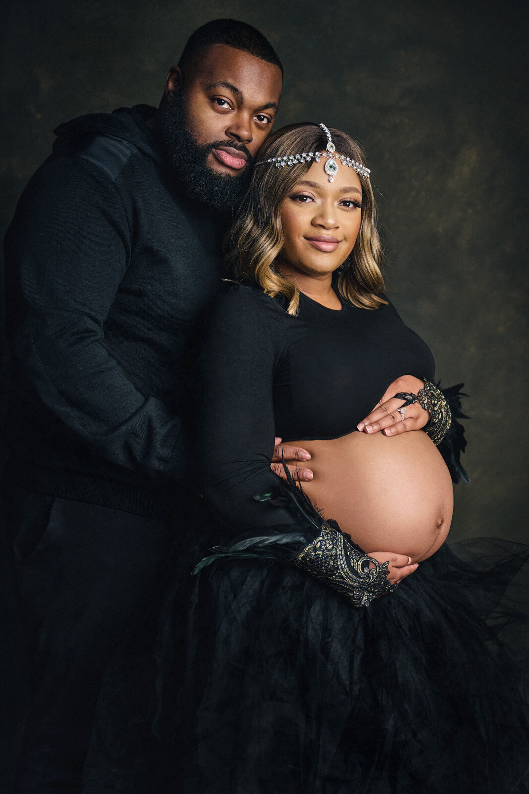 Fine Art Maternity Portrait of a Couple in Minneapolis Studio Setting-17