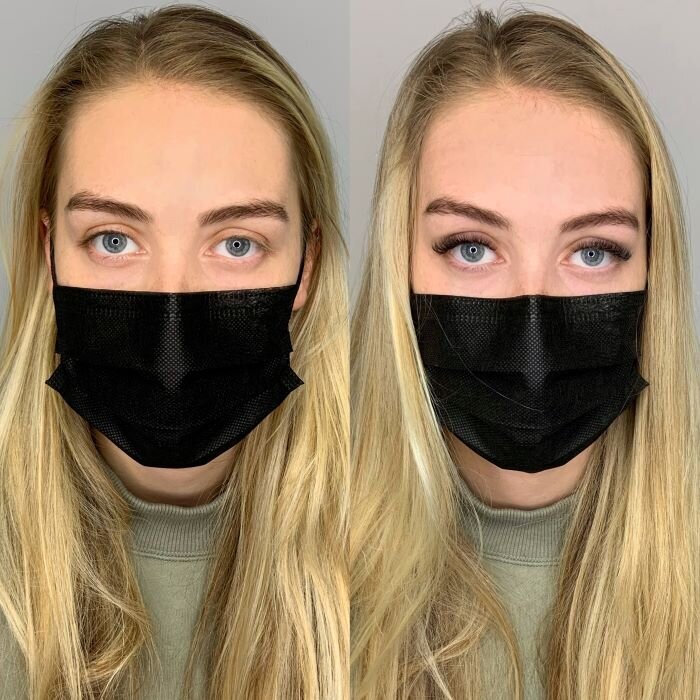 Before and after Kanata eyelash extensions