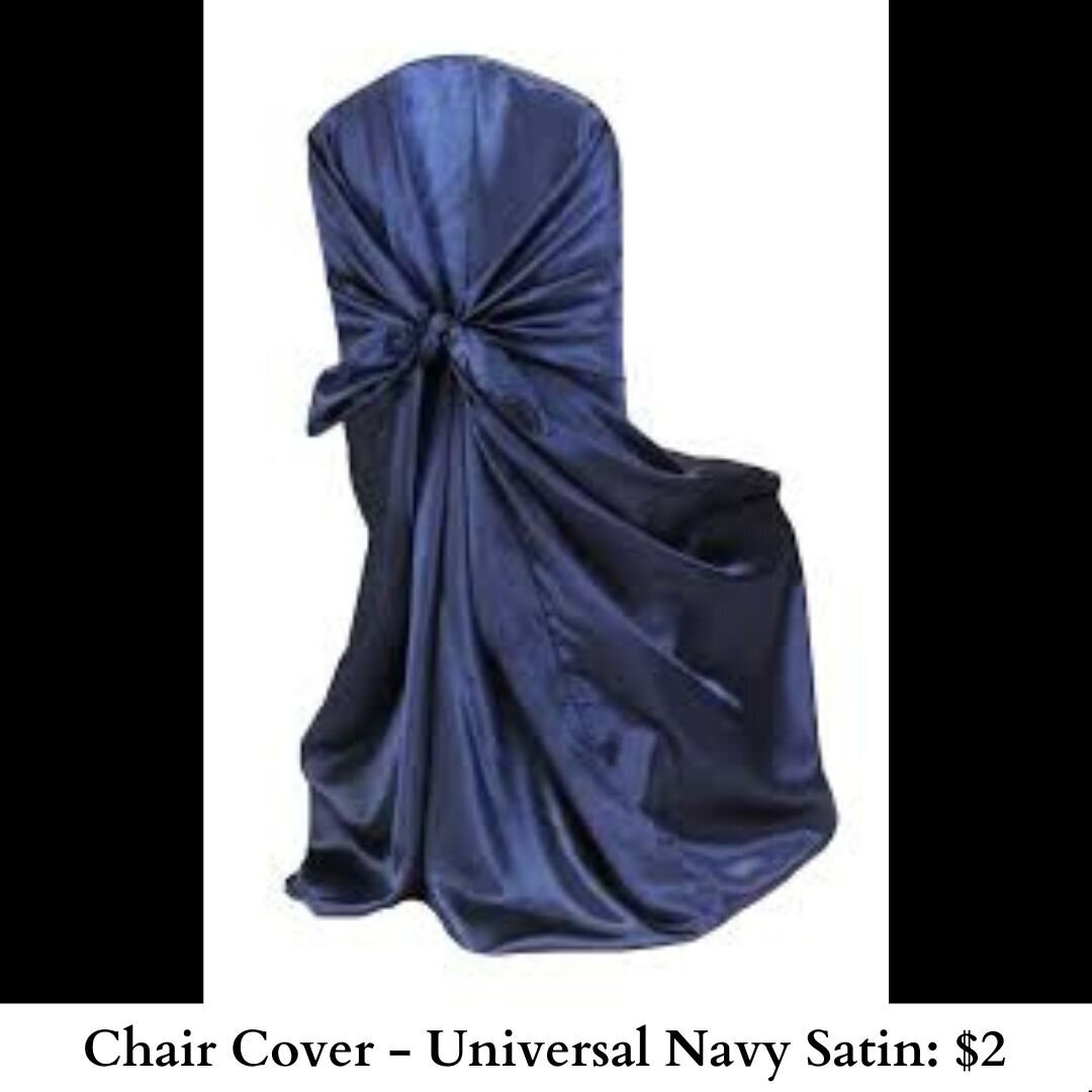 Chair Cover - Universal Navy Satin-375