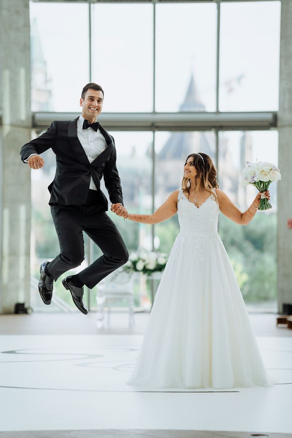 Glamorous Ottawa wedding scene, bride's look perfected by renowned makeup artist from Red Carpet Glamour.