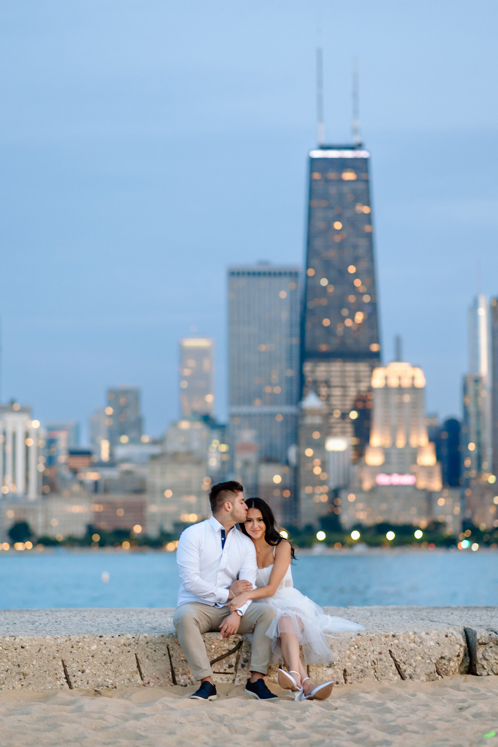 engagement session in north avenue beach by wedding photographer