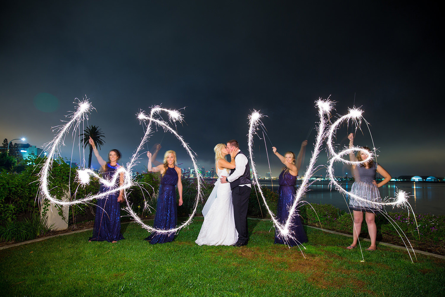 love written with sparklers