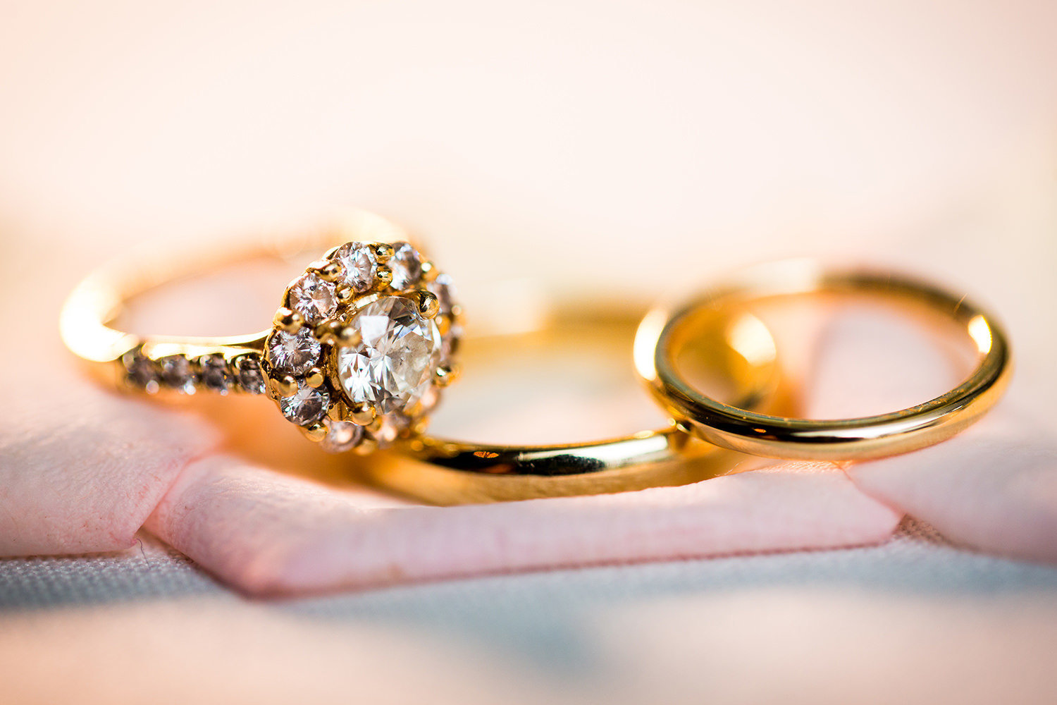 detail ring shoot with pink flowers