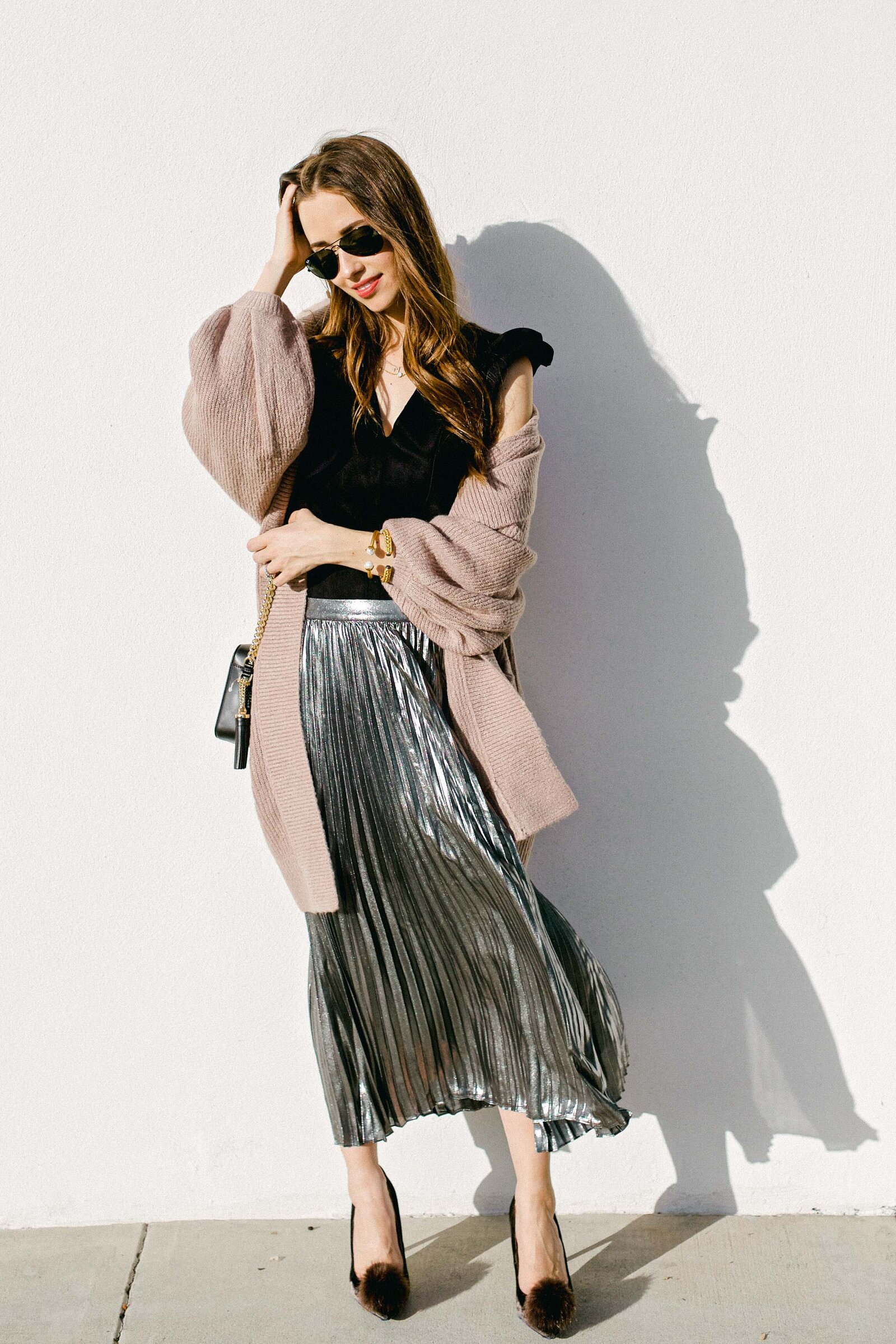 Fashion Blogger M Loves M in midi skirt outfit by fashion branding photographer Chelsea Loren San Diego