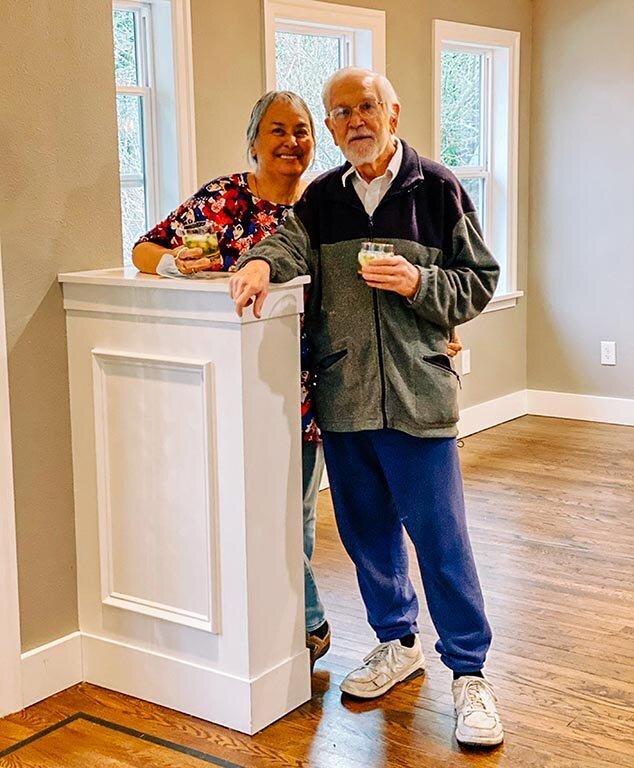A happy couple who just bought a house