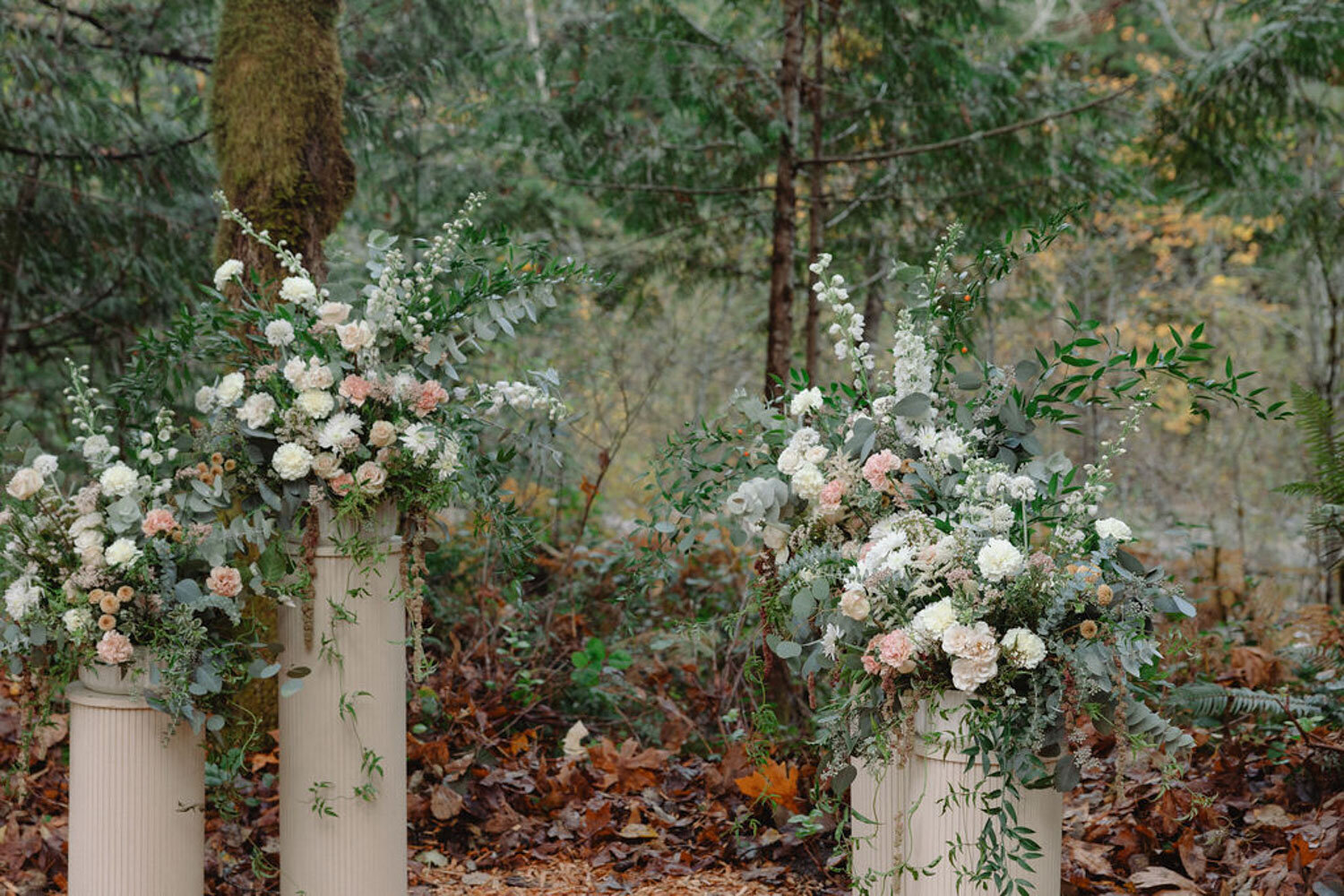 elegant ceremony site with florals